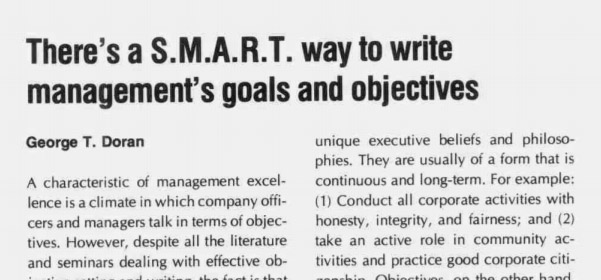 “There’s a S.M.A.R.T. Way to Write Management’s Goals and Objectives”